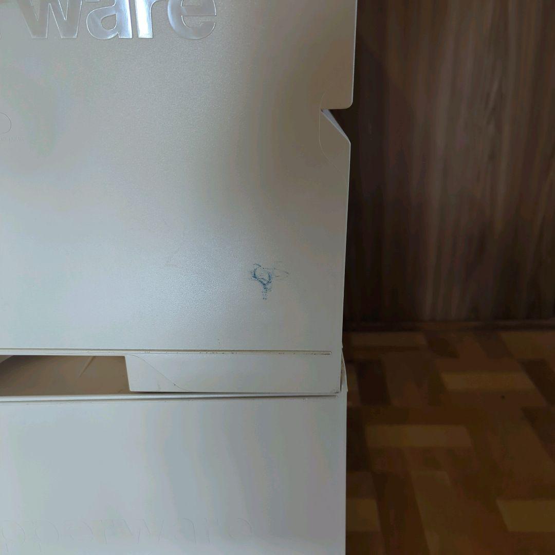 タッパーウエア スーパーチェスト ロング 2段 アイボリー2個セット 中古 収納