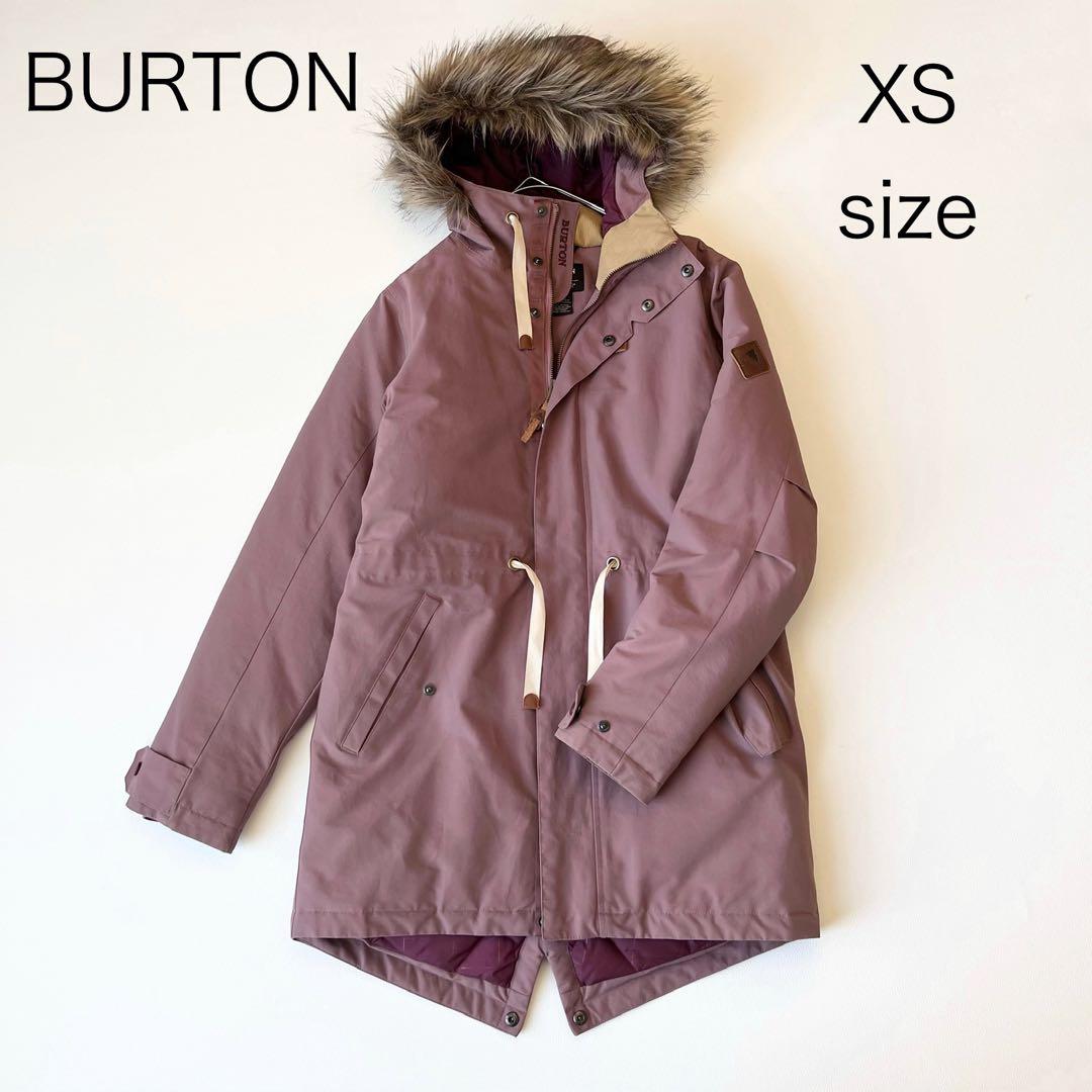 3207【美品】バートン　ジャケット 無地 ファー付き　中綿入り　ピンク　XS