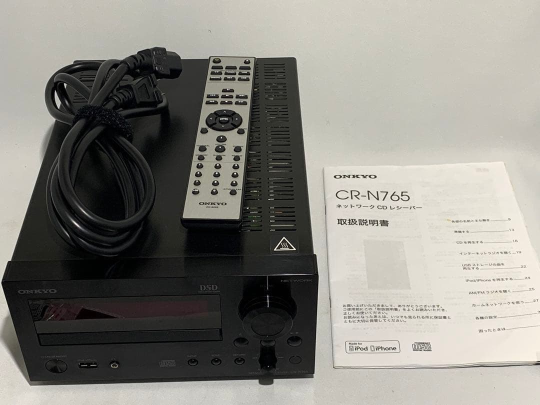 ONKYO CR-N765 ネットワーク機能対応CDレシーバー【リモコン・取説】