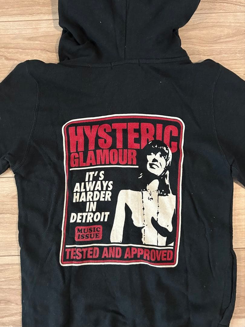 ヒステリックグラマー ジップアップパーカー ブラック