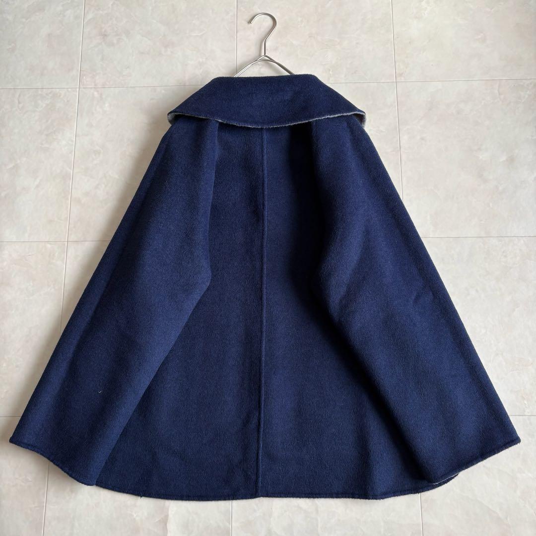美品✨ nop de nod リバーシブルウールショートコート 紺×グレー M