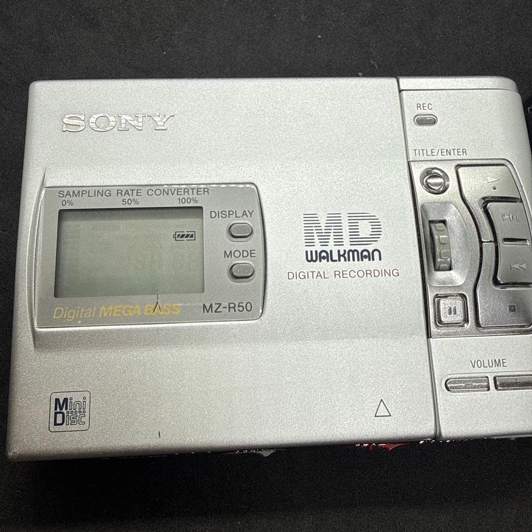 動作品】SONY ポータブルMDプレーヤー MZ-R50 AVケーブル　イヤホン