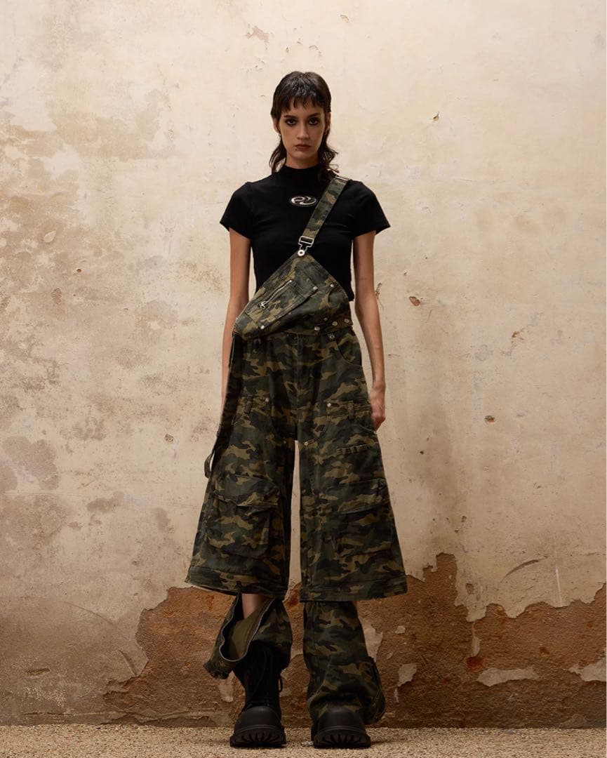 【12/5まで限定価格】パーソンソウル迷彩オーバーオール パンツM