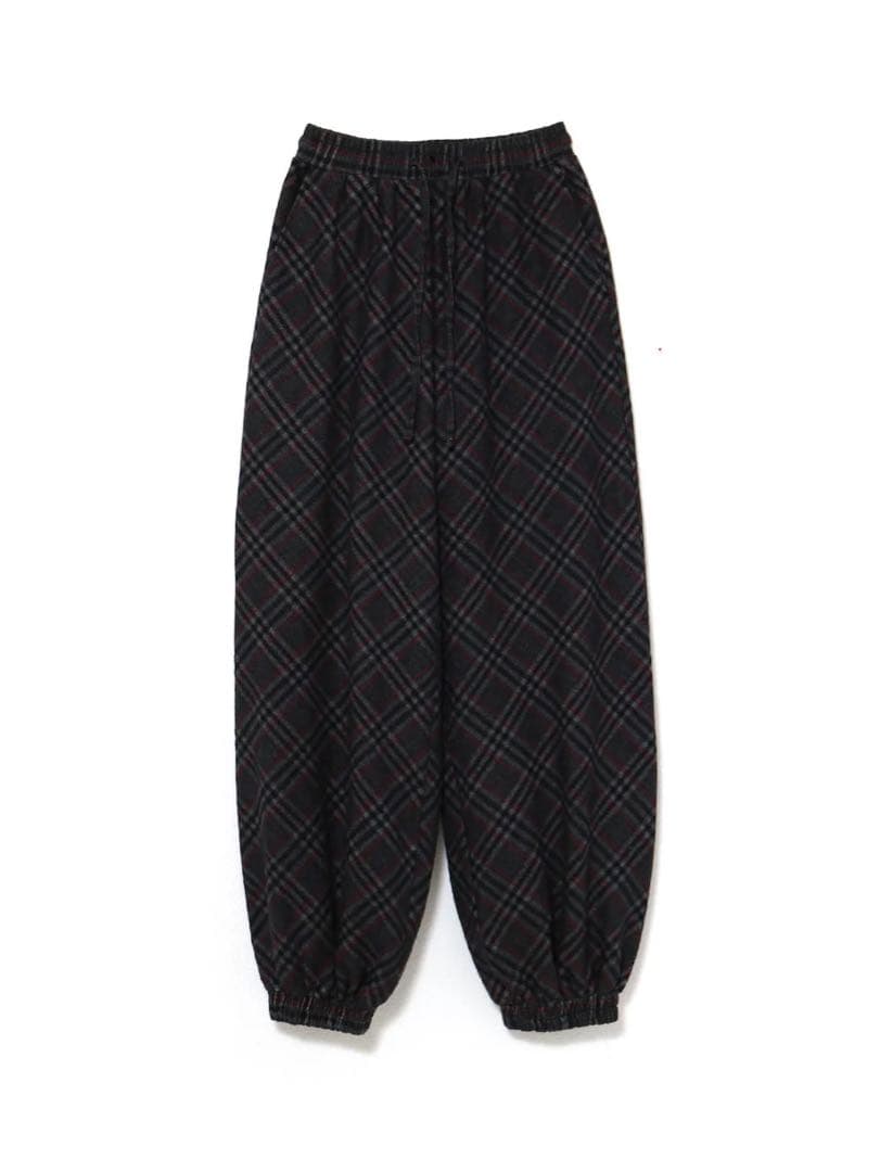 パンツ andmary Monica check loose pants black
