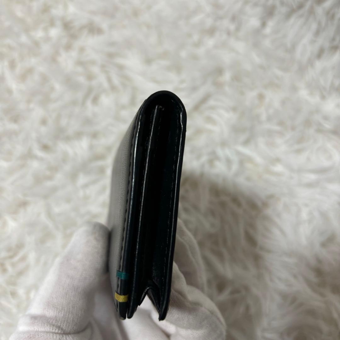 未使用品級✨ポールスミス　ハイライトステッチ　レザー　名刺入れ　カードケース　黒