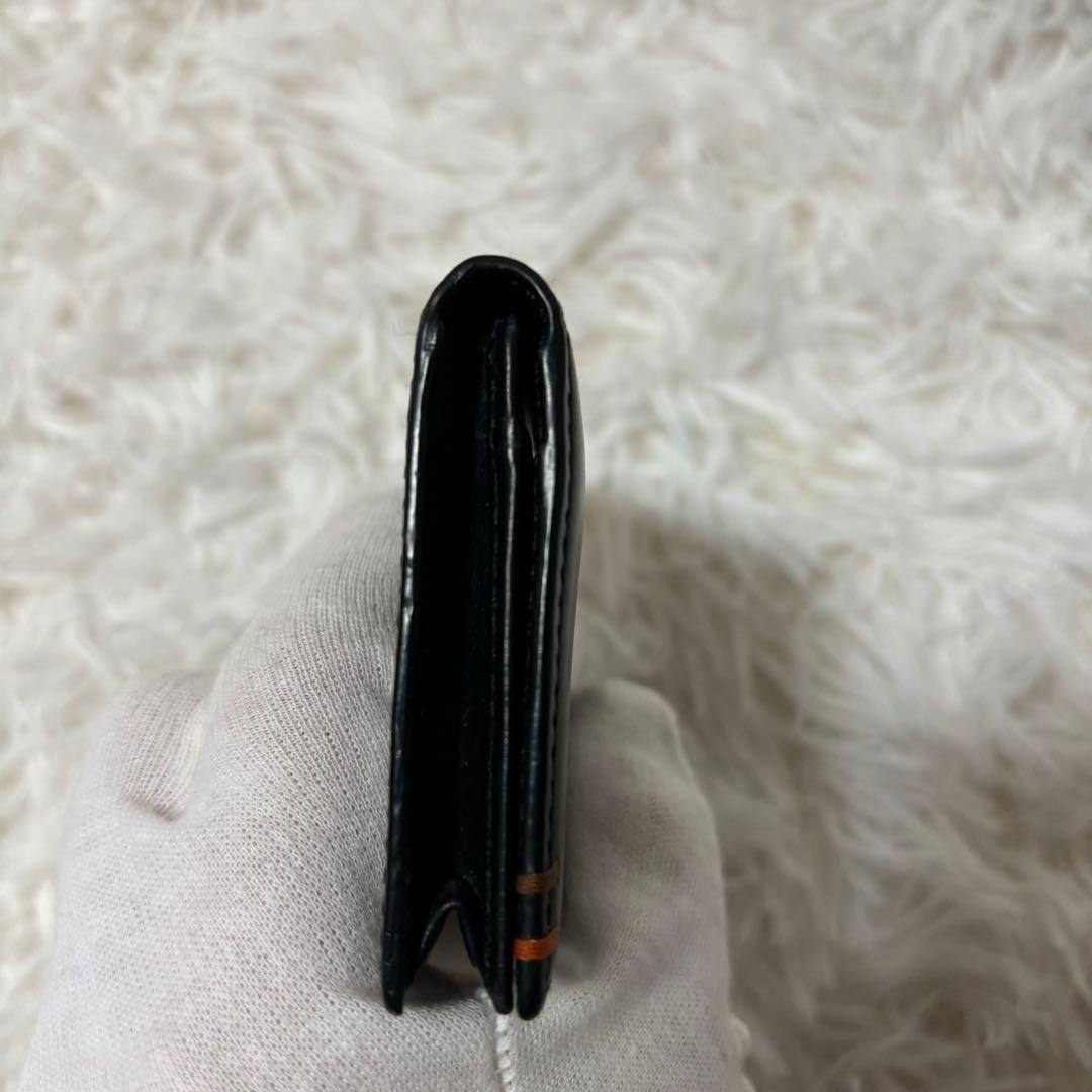 未使用品級✨ポールスミス　ハイライトステッチ　レザー　名刺入れ　カードケース　黒