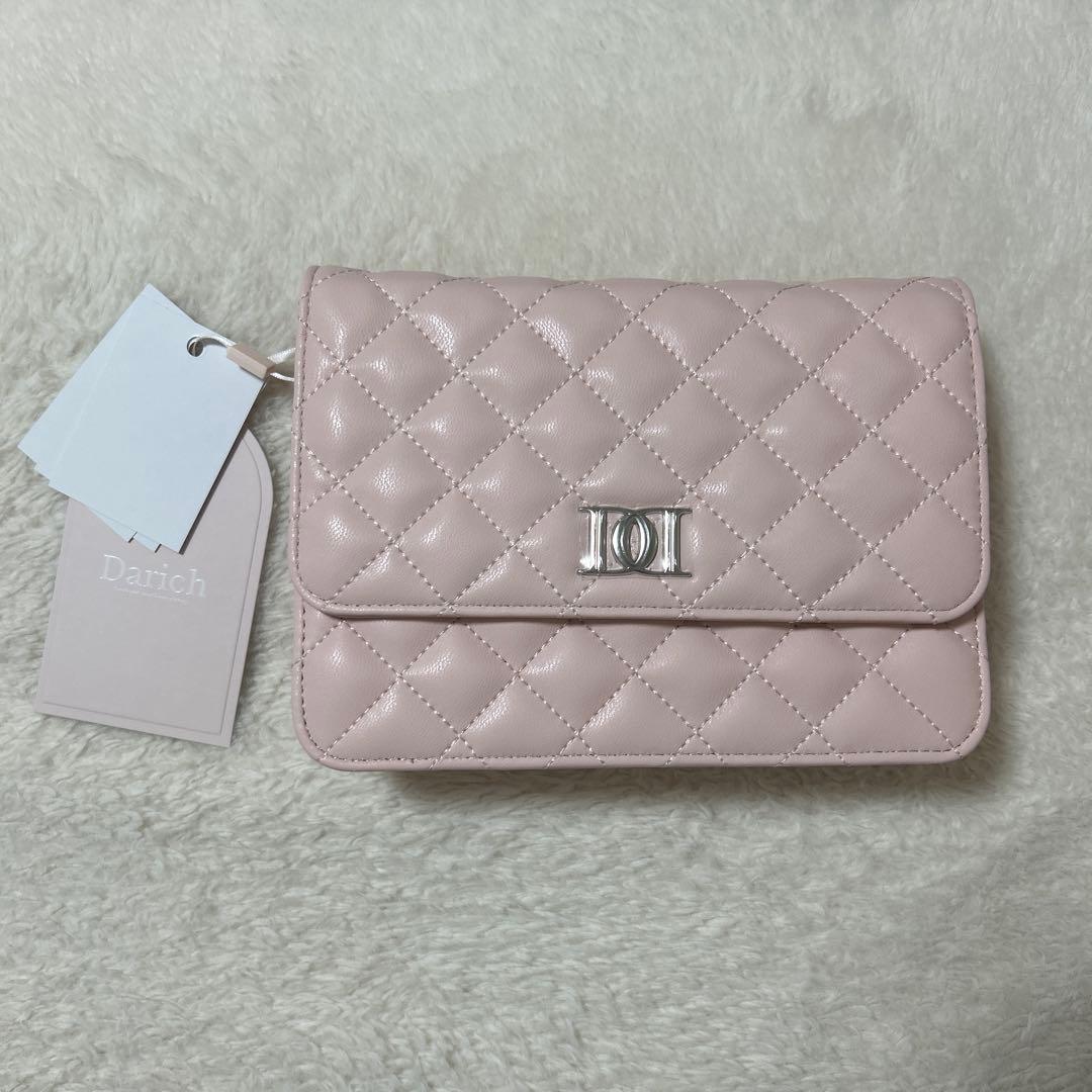 ダーリッチ/DDロゴキルティングトラベルセット ショルダーバッグ ピンク