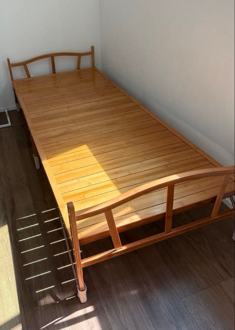 竹庭 組立不要 天然竹製 折りたたみベッド シングル 幅80cm