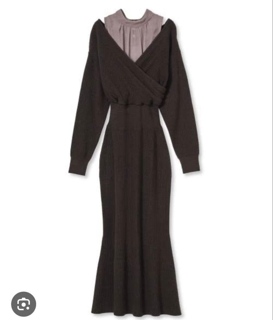 SNIDEL シアーレイヤードカシュクールワンピース