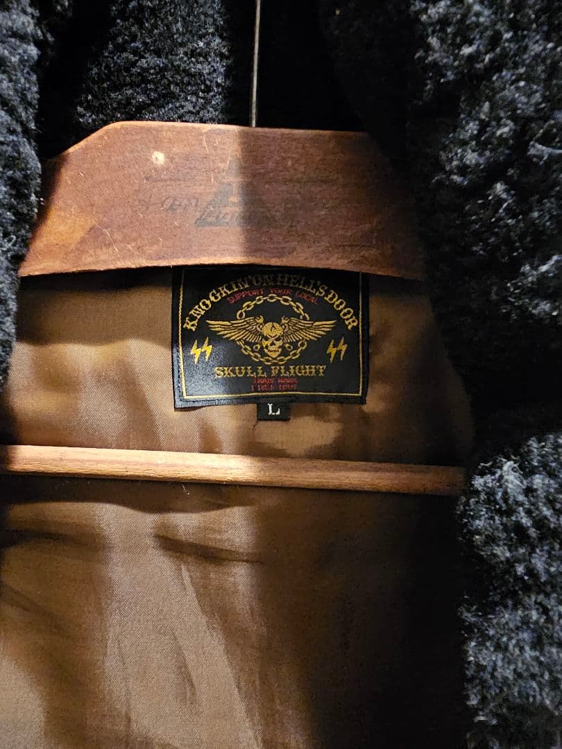 SKULL　FLIGHT　キルティングダウンベスト　ライダース　アメカジ