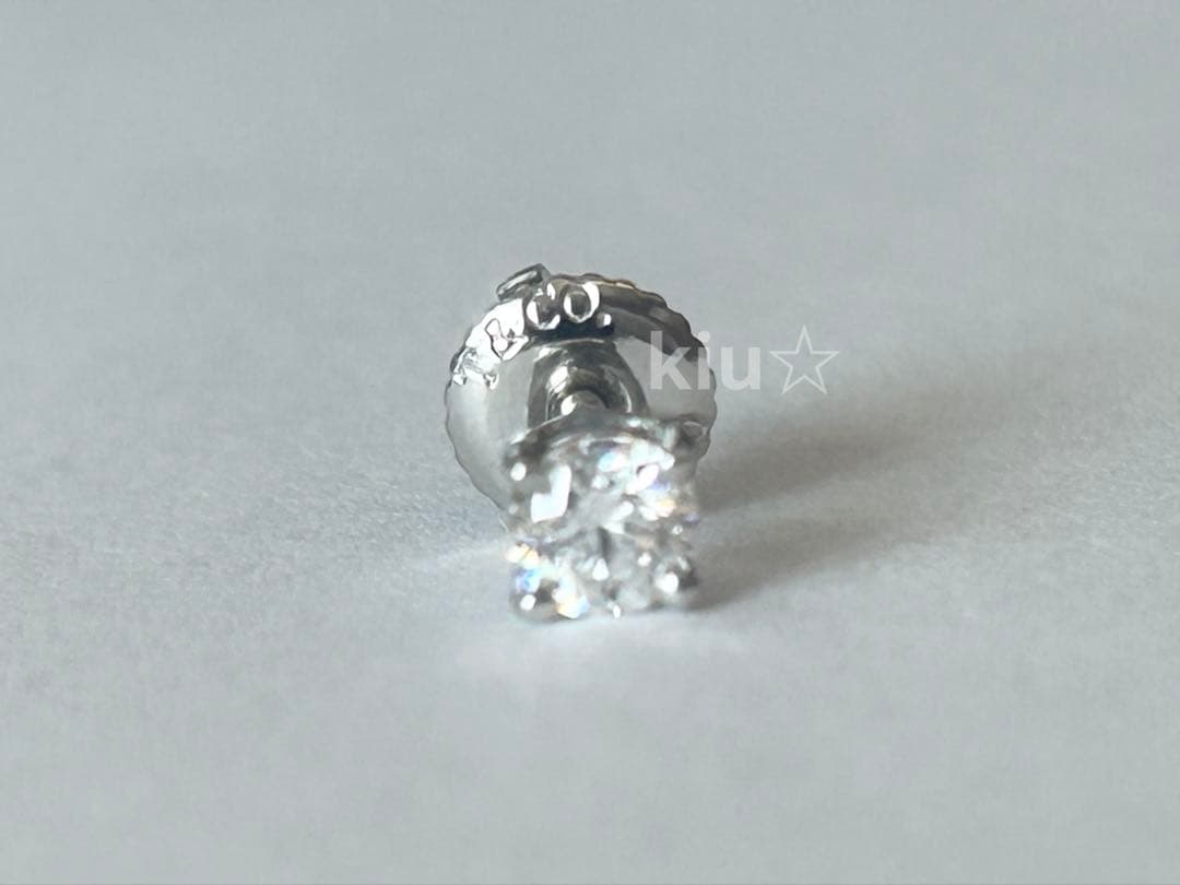 大粒 Tiffany & Co. ソリティア ダイヤモンド スタッド ピアス