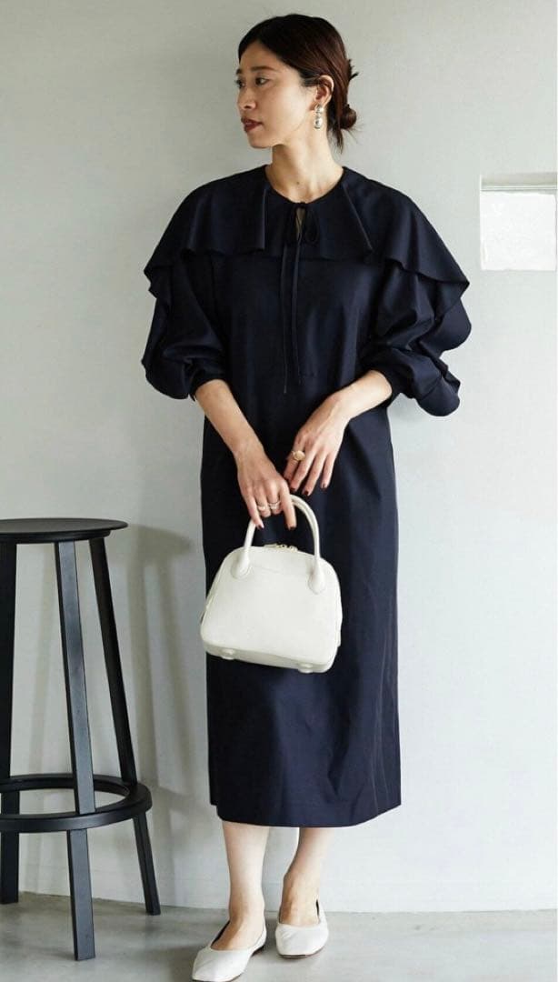 ヴェルメイユパーイエナ　イエナ　レーヨン　ツイル　フリル　ワンピース