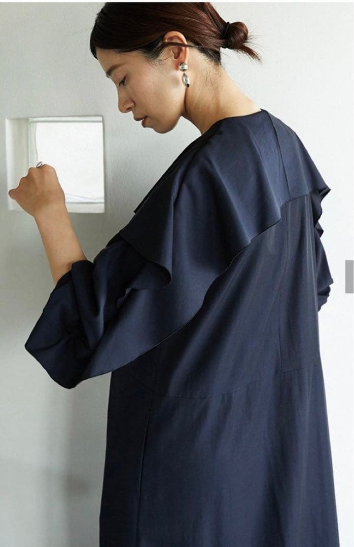 ヴェルメイユパーイエナ　イエナ　レーヨン　ツイル　フリル　ワンピース