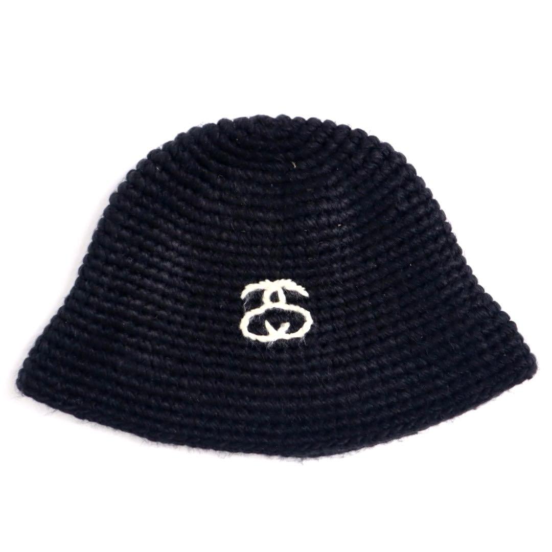 stussy sslink ssリンク ロゴ ニット バケットハット 帽子