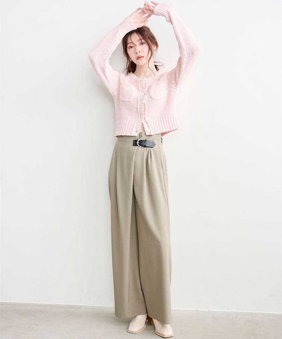 COCODEAL ポケットディティールコンパクトニットカーディガン