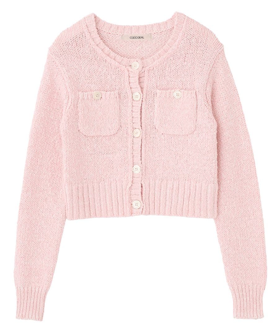 COCODEAL ポケットディティールコンパクトニットカーディガン