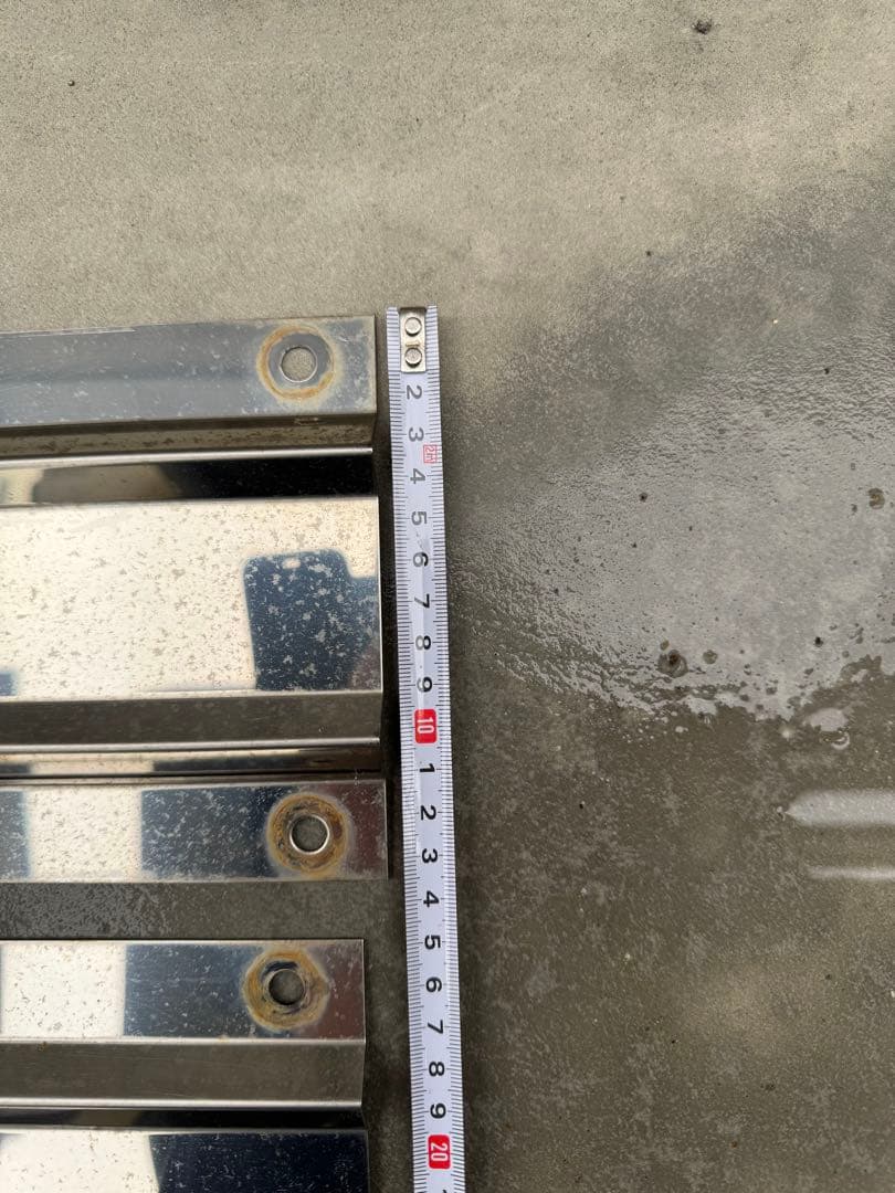 トラック 泥除けステンレス　3枚セット　2山　裏板、ステンレスネジ付き