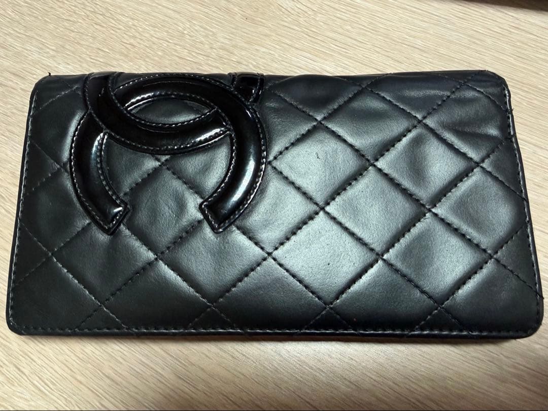 1/29 0時まで値引きします。CHANEL カンボンライン 長財布黒×ピンク