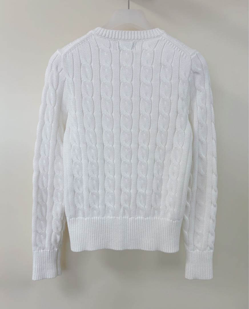 極美品 正規品 ポロラルフローレン ケーブルニット カーディガン ホワイト