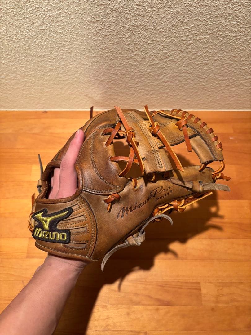 ミズノプロ 硬式 内野手用グローブ　全紐交換済　高品質レザー