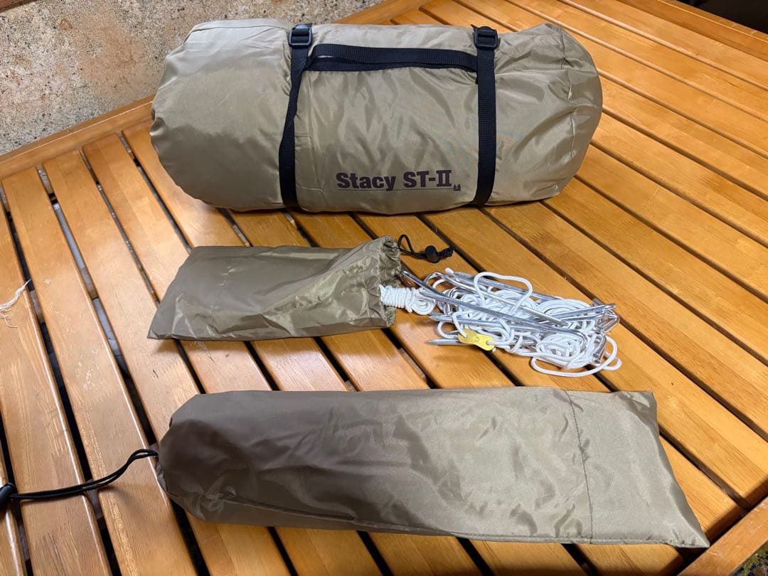 元の箱無し Stacy ST-II テント ドーム型 2~3人用 カーキ色