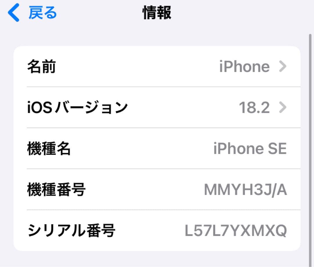 未使用に近い iPhone SE 第3世代 128GB