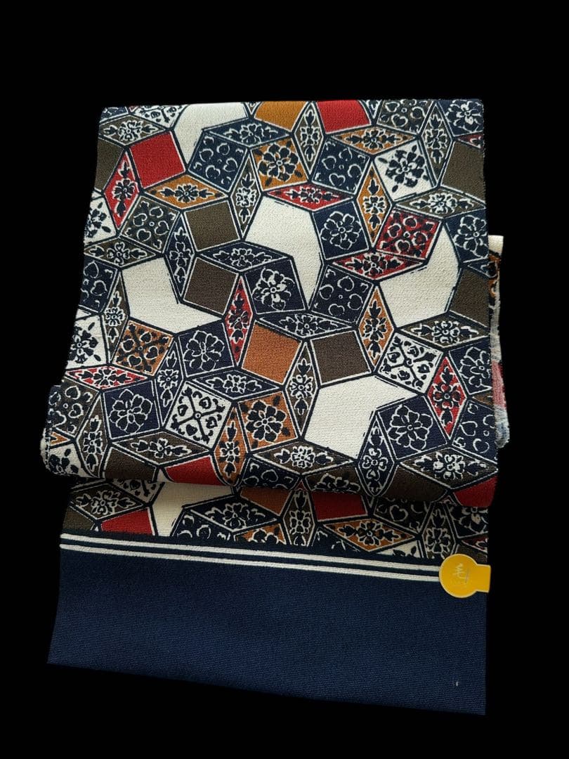 目玉 逸品 ウール100％　型染め名古屋帯