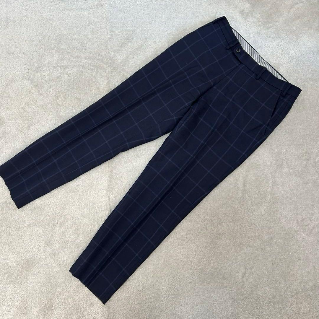 SIMPLICITEplus ネイビー チェック柄 ビジネススーツ M