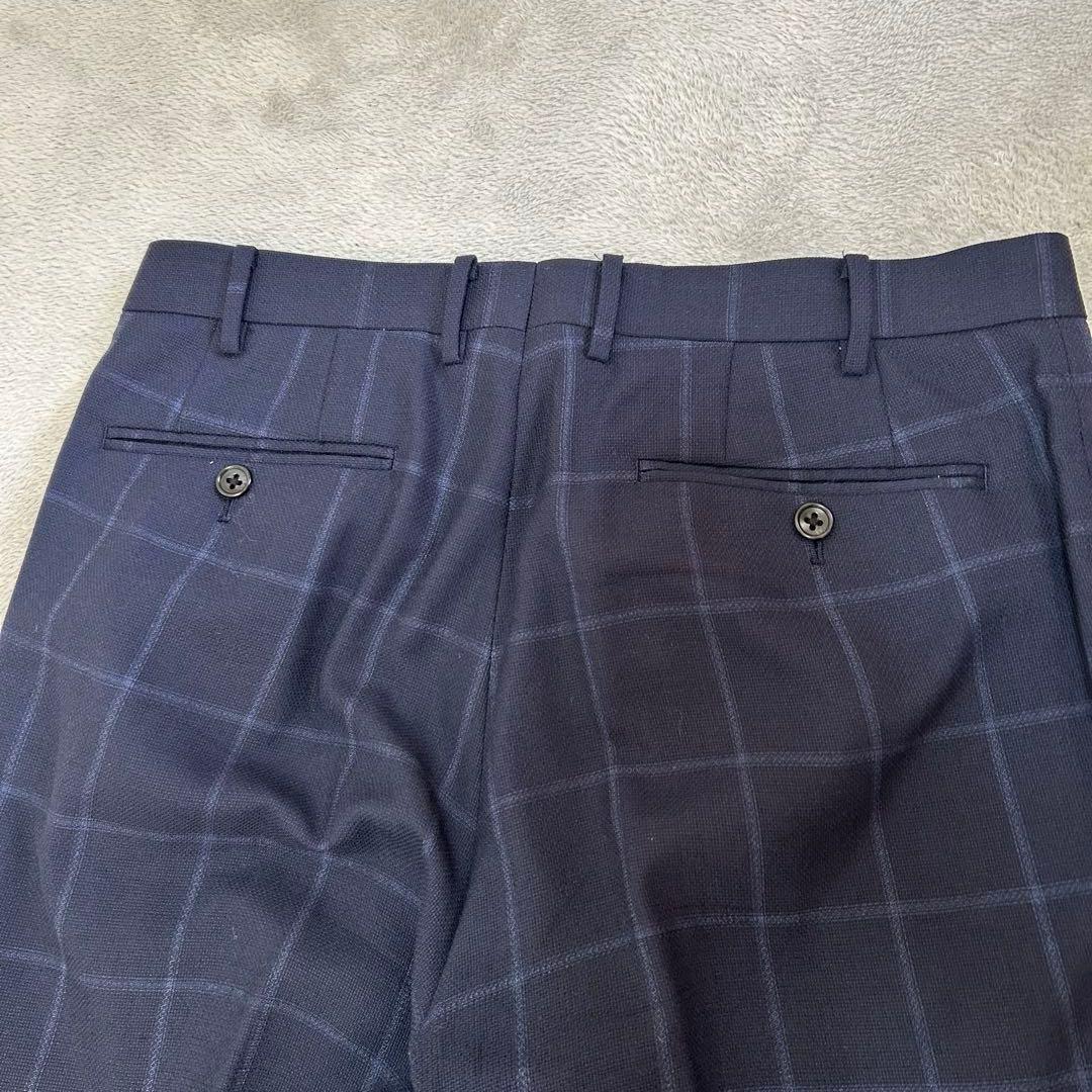 SIMPLICITEplus ネイビー チェック柄 ビジネススーツ M