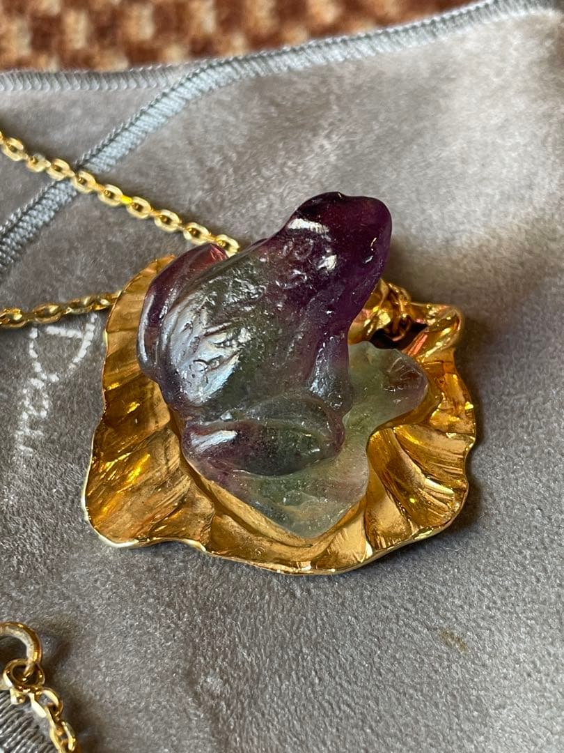 Daum ドーム　 Pate De Verre 蛙 Frog ネックレス