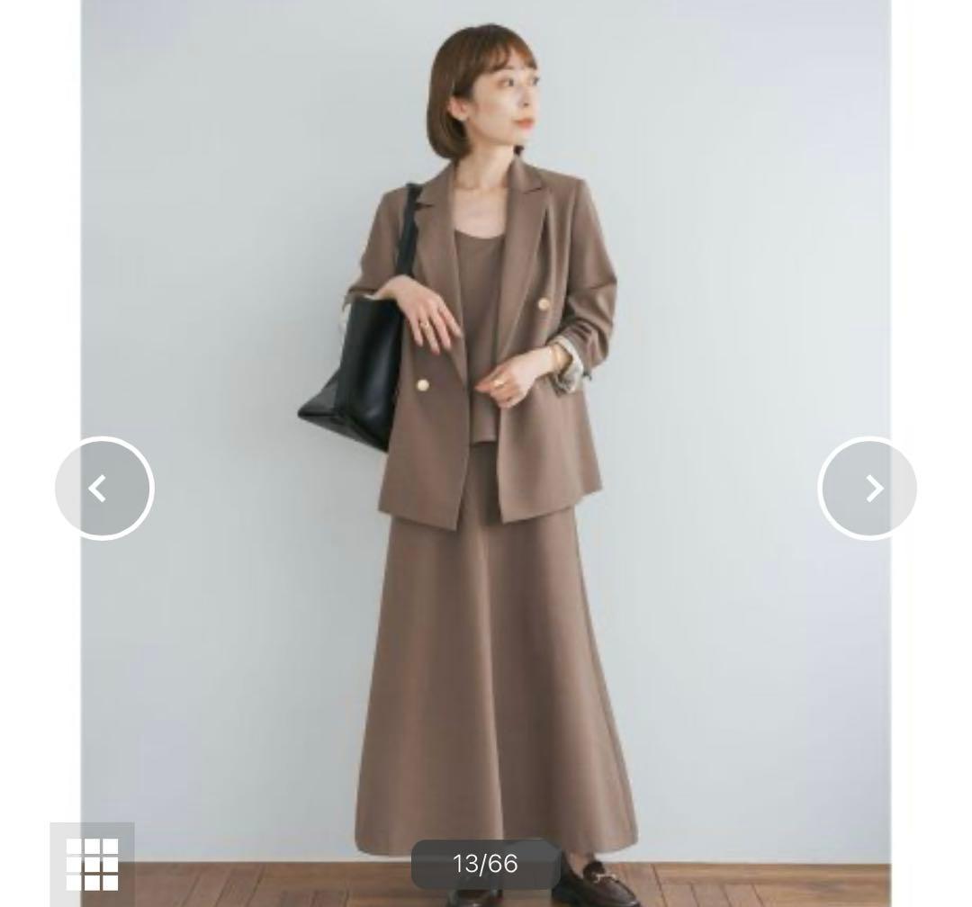 noble ノーブル　ウールMIXツイルピークドラペルジャケット　ブラウン　38