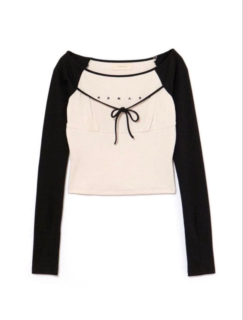 andmary（アンドマリー） Alma ribbon tops ブラック