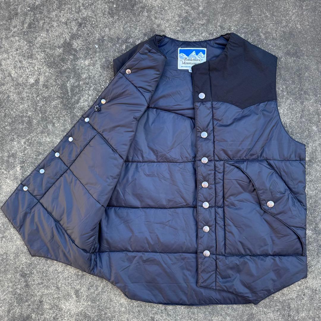 ytsu0424　80sパウダーホーンマウンテニアリングダウンベストクロM