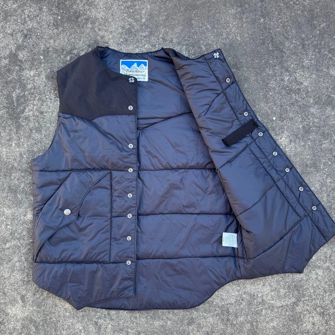 ytsu0424　80sパウダーホーンマウンテニアリングダウンベストクロM