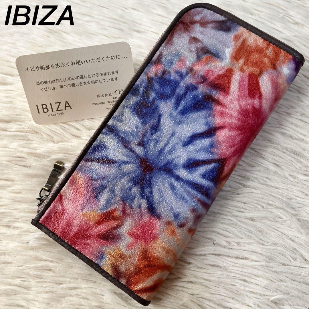 【新品未使用】イビサ　花柄　L字ファスナー　スリムウォレット　長財布