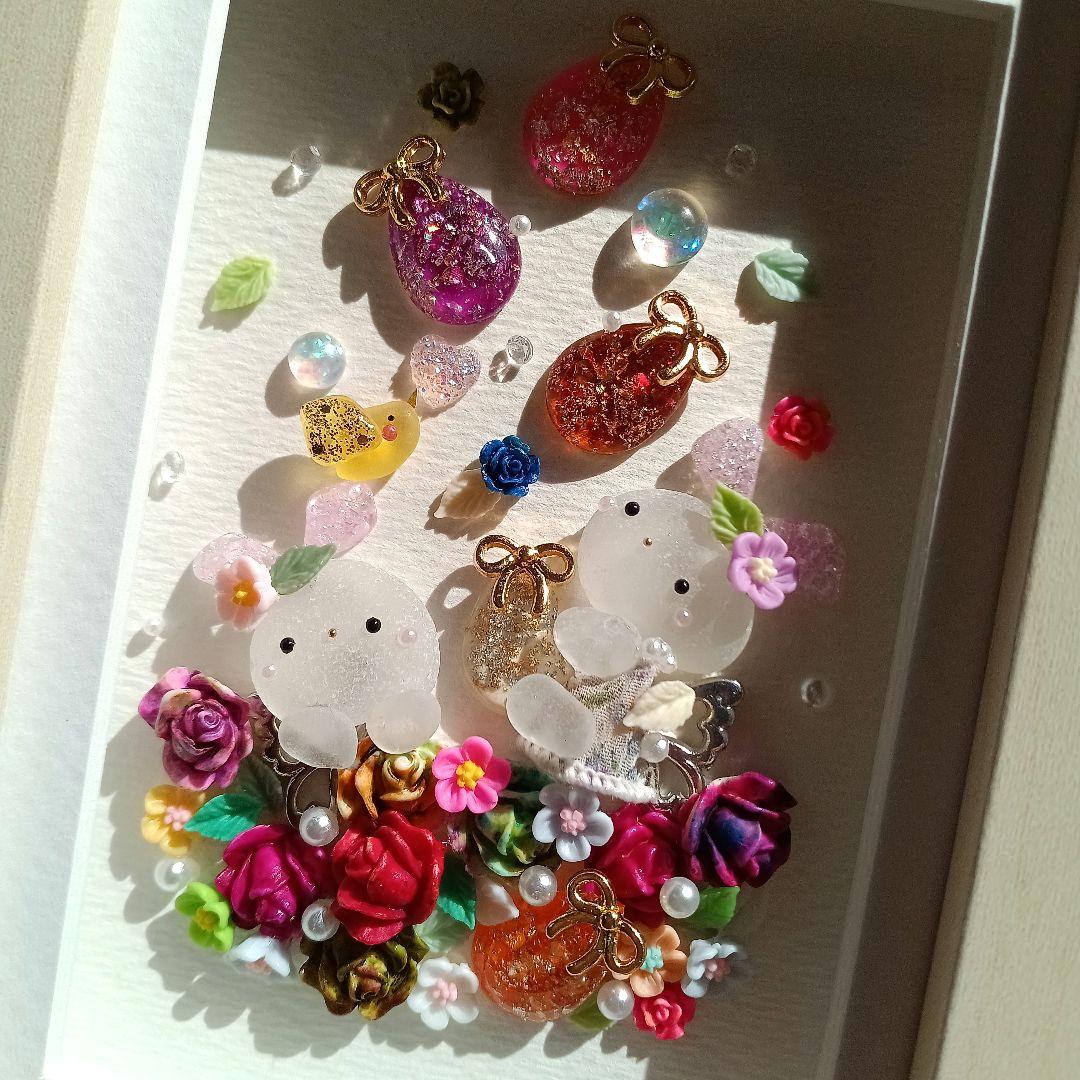 シーグラスアート　♡空から舞い降るイースター♡FlowerEgg