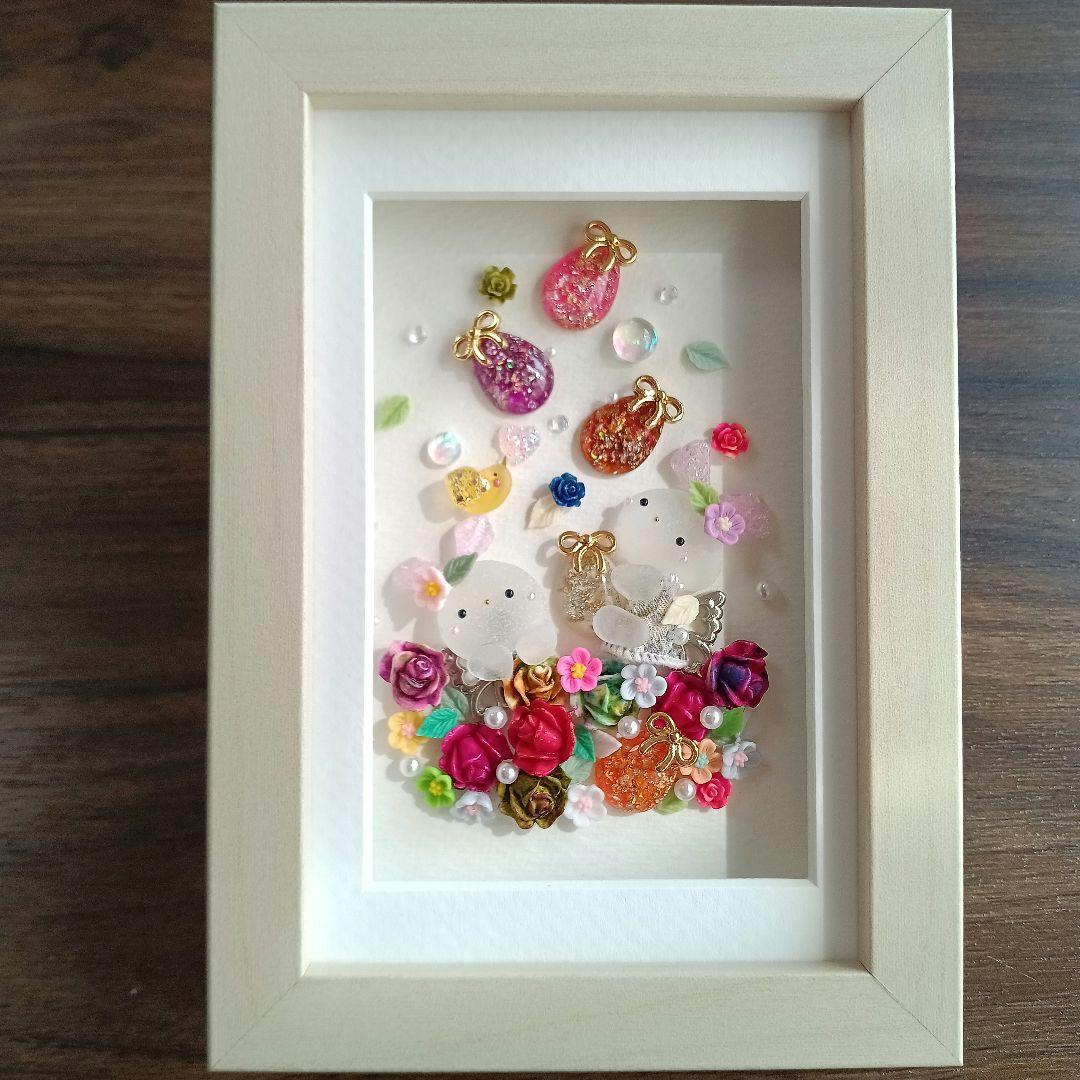 シーグラスアート　♡空から舞い降るイースター♡FlowerEgg