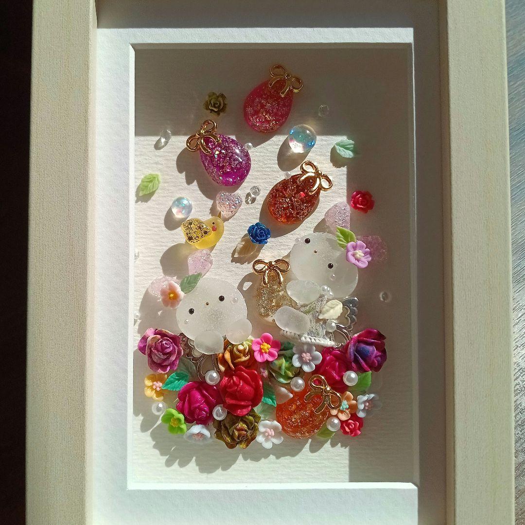 シーグラスアート　♡空から舞い降るイースター♡FlowerEgg