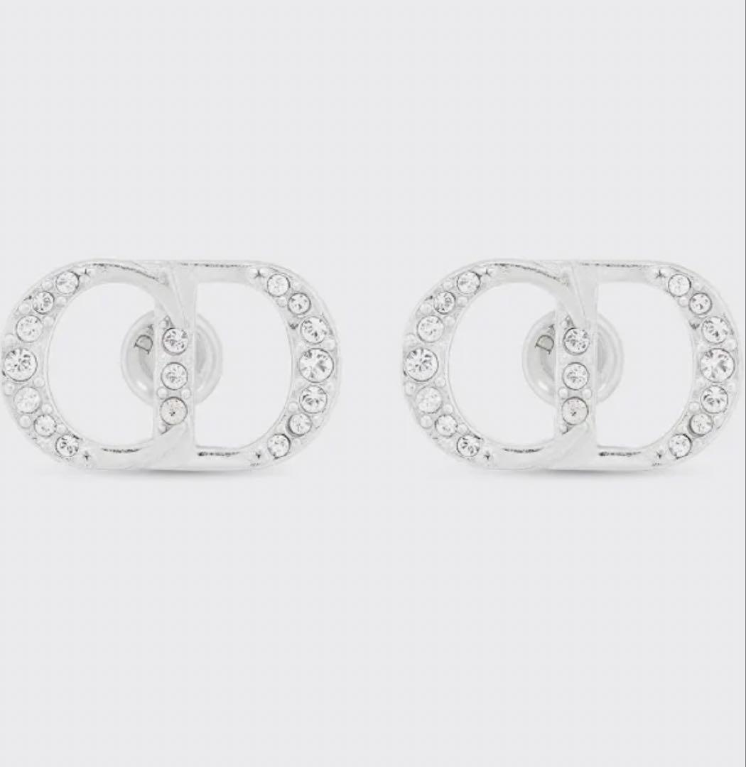 美品Dior ディオールCDロゴクリスタル ピアス シルバー925【片耳用】単品