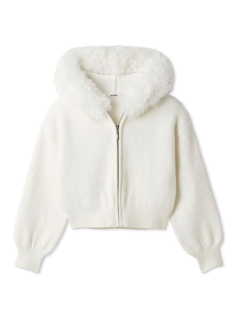 【新品未使用】SNIDEL Sustainableファー付きニットパーカー