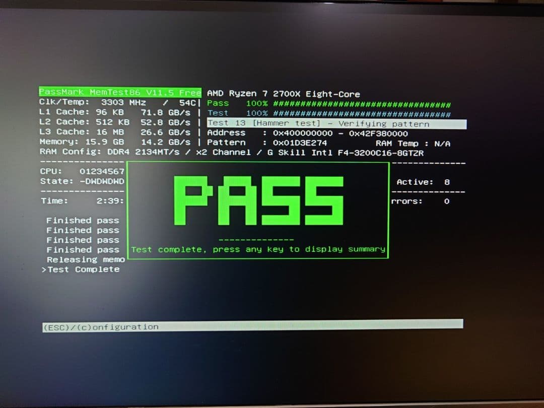 G.SKILL メモリテスト済み F4-3200C16D-16GTZR