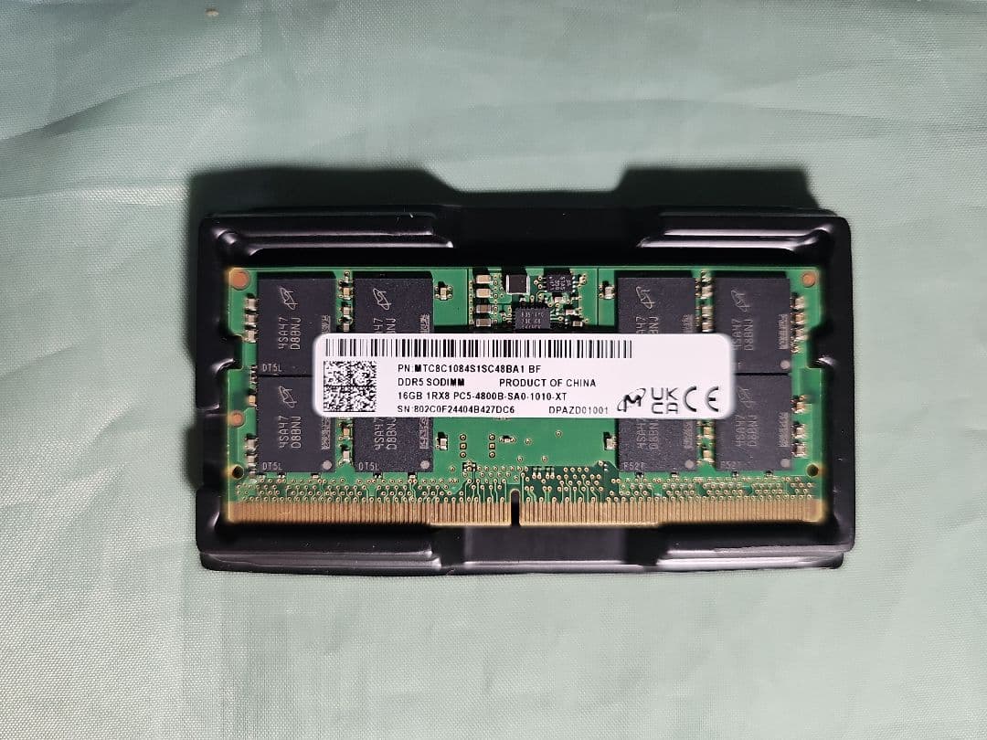 ノートパソコン用メモリ DDR5 16GB×2