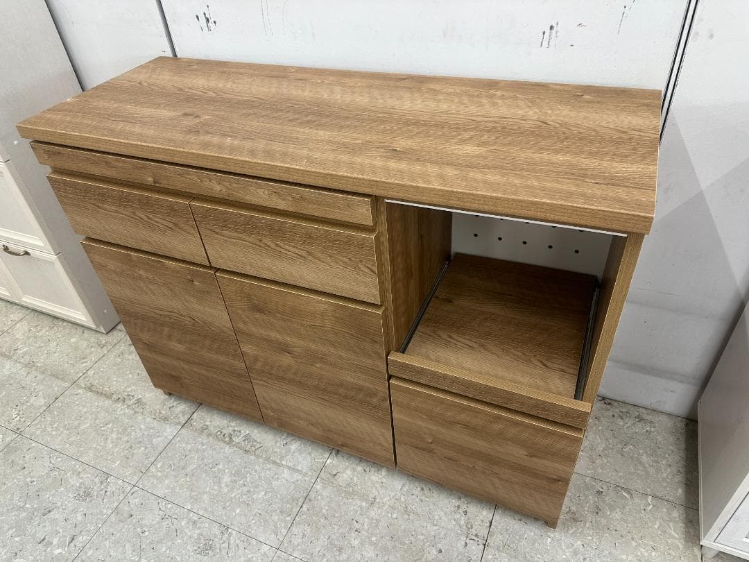 LOWYA　キッチンローボード　ブラウン