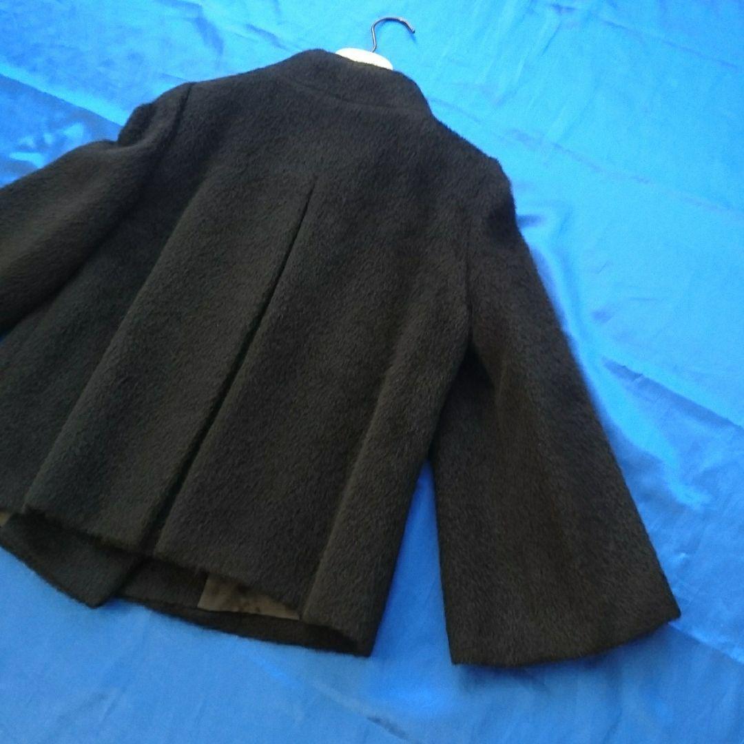 大人キュート♪ボールジィBALLSEY ふわふわアルパカシャギージャケット黒