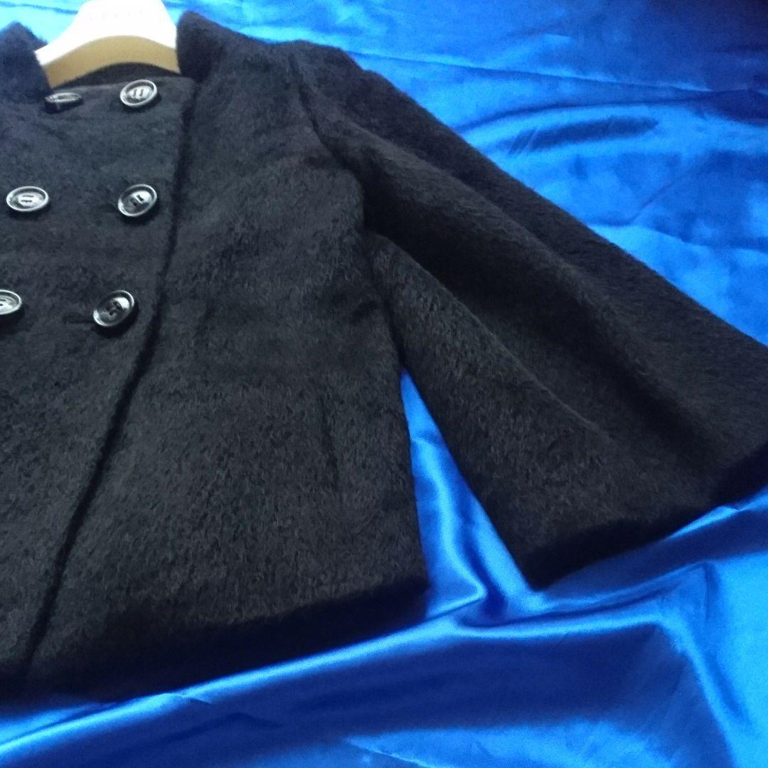 大人キュート♪ボールジィBALLSEY ふわふわアルパカシャギージャケット黒