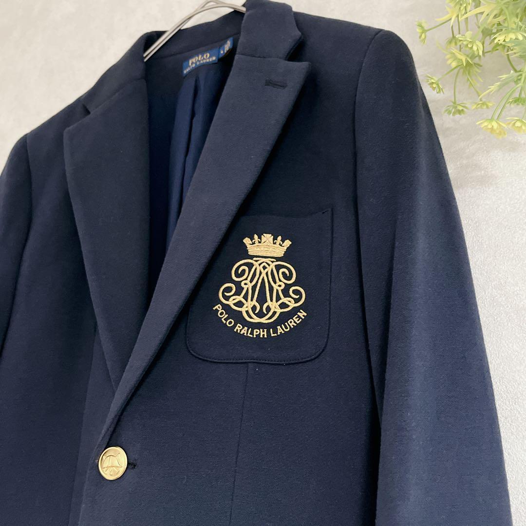 ポロラルフローレン　紺ブレ　エンブレム 刺繍 　金ボタン　ジャケット　ブレザー