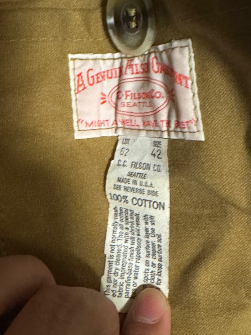 filson オイルドコットンジャケット サイズ42 USA製