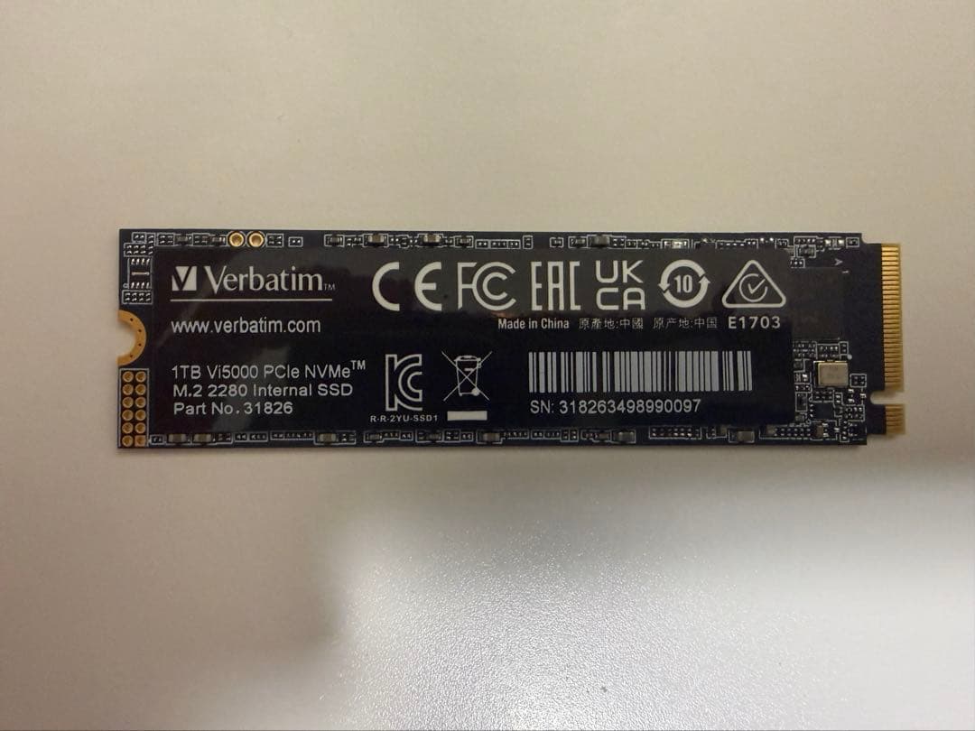 内蔵型SSD 1TB 1000GB M.2 SSD Verbatim