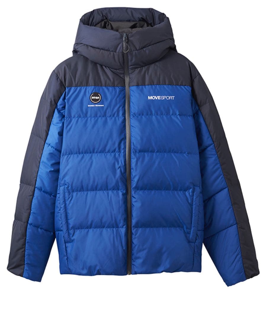 新品！デサントダウンジャケット、紺×青、O