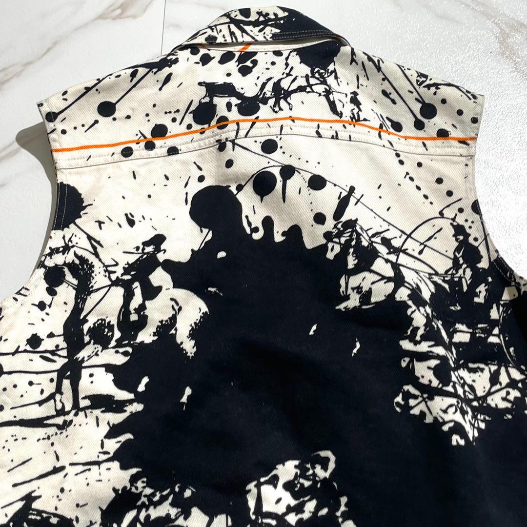 入手困難✨ エルメス マルジェラ期 ベスト 落書き ペイント加工 ブラック